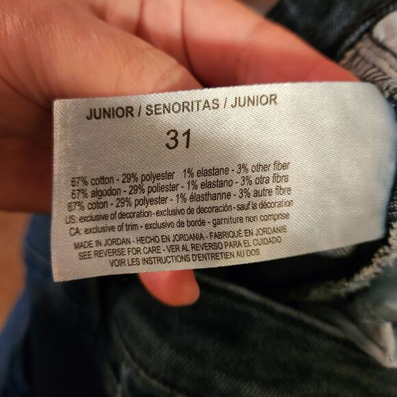 WILLIAM RAST Jeans Juniors 31 Blue Dark Wash Super High Rise Flare Crop Stretch - Picture 6 of 12